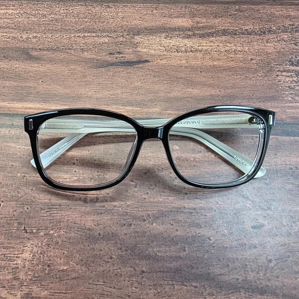 Zenni Optical 126221 Square Eyeglasses Black Translucent Gray Frames
